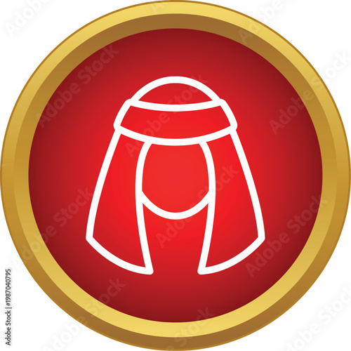 Arabic man wearing a traditional head covering represented as a red icon