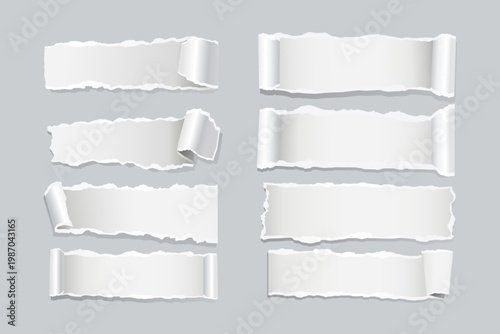 Ripped Paper Strip Banners Torn Paper Graphic Elements