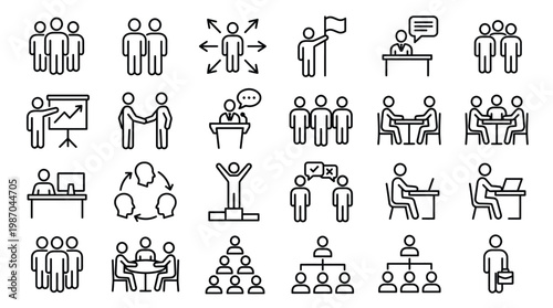 Line Business People Icons