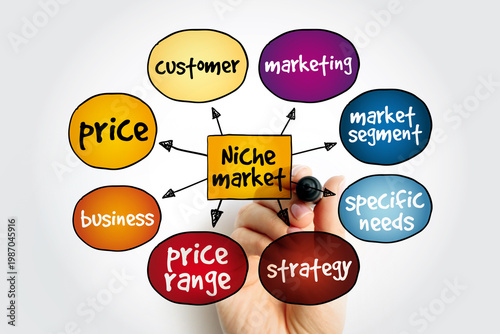 Niche market mind map, business concept for presentations and reports