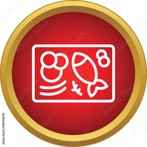 Asian restaurant delivering a food tray with seafood, rice, and sushi