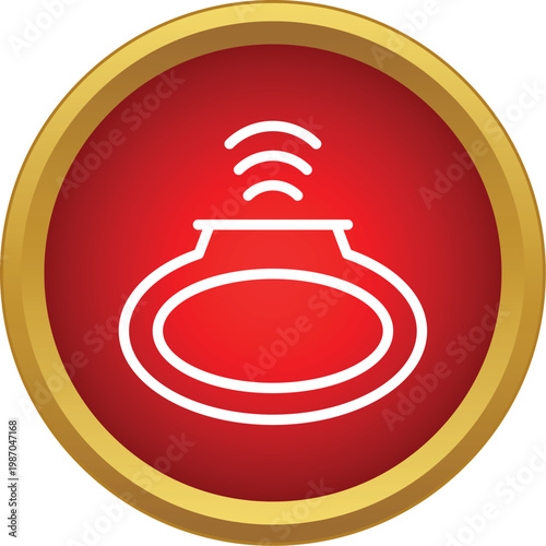 Wifi dongle icon showing wireless radio signal transmission on a red background