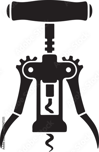 Wine bottle opener with corkscrew and handles for easy wine opening at home or restaurant