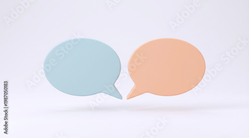 Simple Communication Concept – Minimal Speech Bubbles Representing Dialogue and Exchange