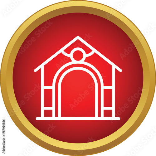 Doghouse icon representing animal home and pet shelter