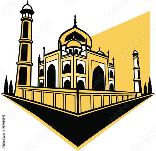 taj mahal vector illustration