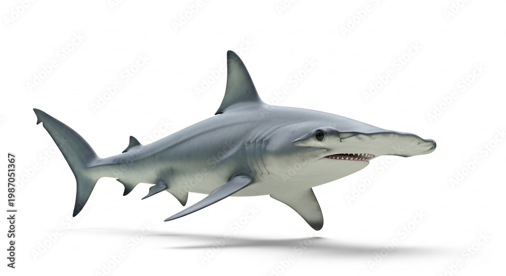 Obraz premium Great White Shark Swimming Ocean Predator