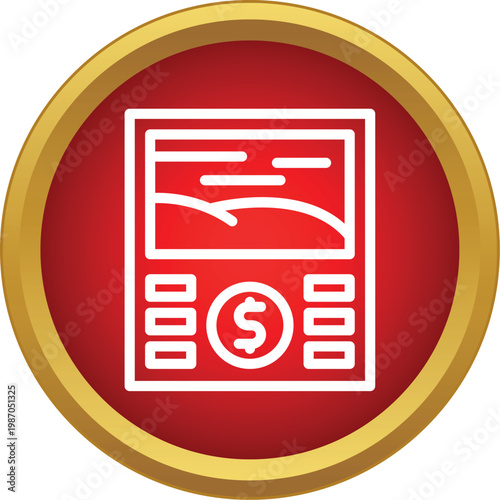 Automated teller machine icon providing cash withdrawal and banking services