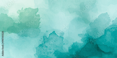 Abstract blue watercolor background with grunge paper texture and vintage painted wall pattern design