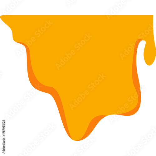 Vivid Orange Melting Liquid Drip Graphic