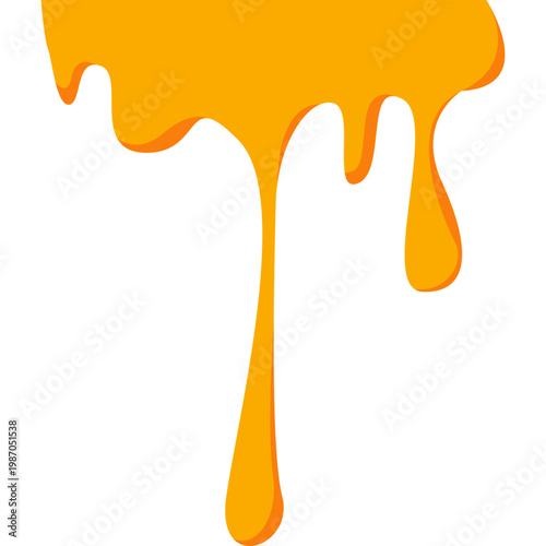 Sticky Yellow Honey Sauce Dripping Vector