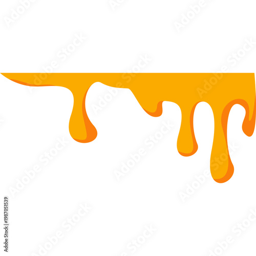 Dripping Honey or Orange Fluid Illustration