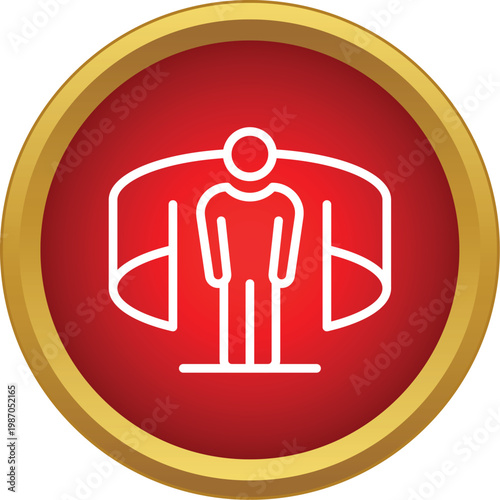 Person standing in an immersive virtual reality 360 degree panoramic environment