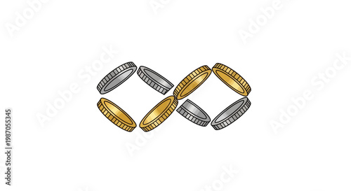 Connected Metallic Bullet Points.