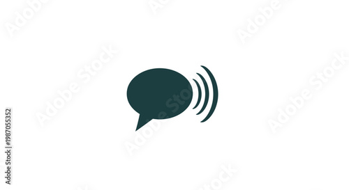Dark green speech bubble icon.