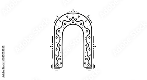 Decorative Archway with Ornate Patterns.