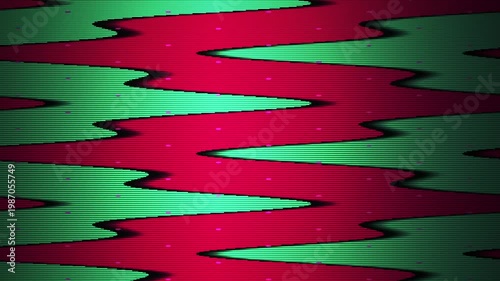 Abstract Red and Green Wavy Pattern Background.