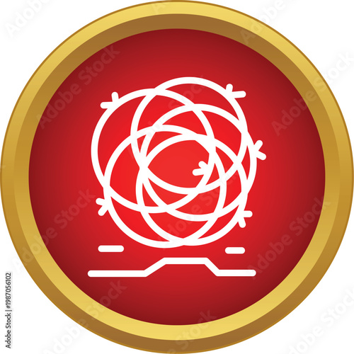 Tumbleweed icon representing desolation and dryness in a simple graphic style