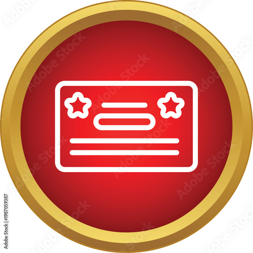 Stylized red and gold icon presenting a loyalty program or credit card