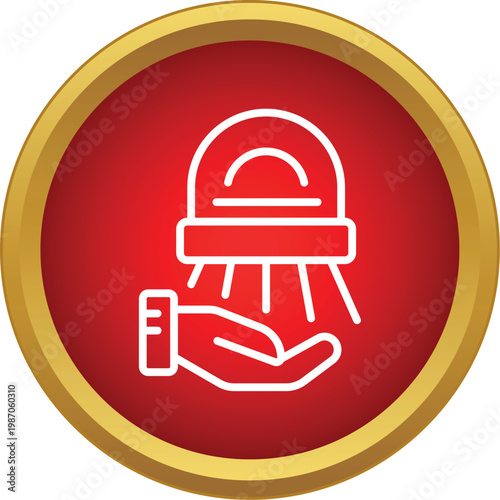 Hand dryer blowing warm air onto an open hand, illustrating hygiene