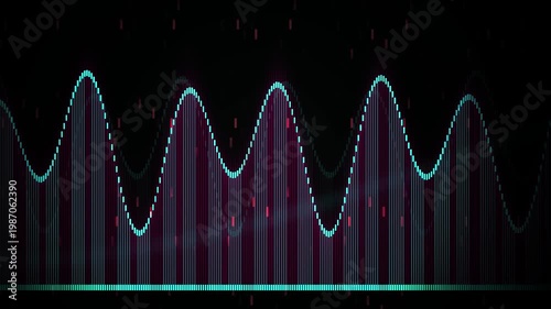 Abstract Sound Waveform Visualization with Neon Glow.