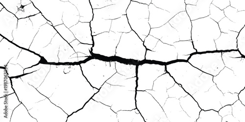 Cracked Earth Texture Vector Illustration - Abstract Background Design