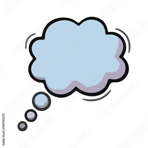 Light Blue Comic Style Thought Bubble Illustration