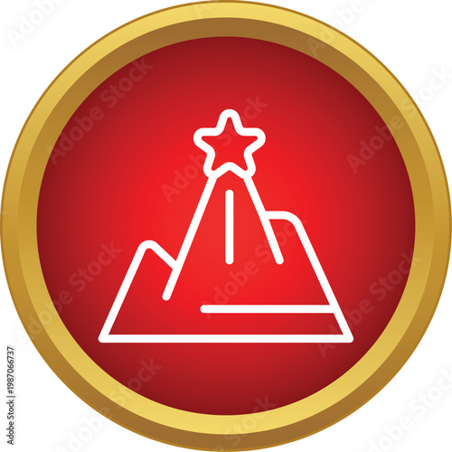Illustrating a mountain peak with a star representing a goal or achievement