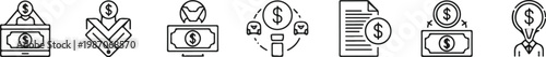 Startup Funding Icons with Investor for Business Concept