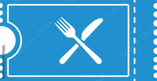 Blue Restaurant Discount Coupon Icon