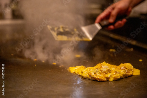 Frying an egg on Hibachi Grill