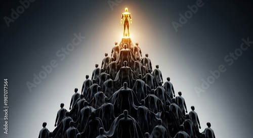 Wallpaper Mural Business leader standing on top of a pyramid of people in a career concept Torontodigital.ca