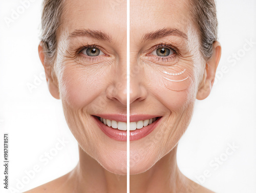 Beautiful transformation showcasing youthful skin care results