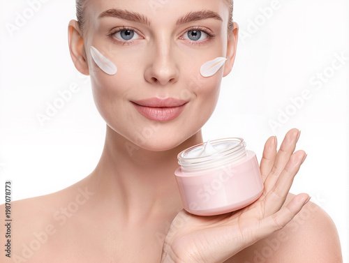 Glow up with gentle cream in a bright routine