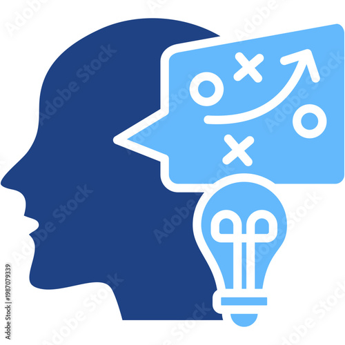 Tactical Thinking glyph color icon