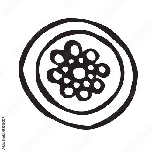 Sewing accessories - vintage retro buttons (clothes, fashion, style, decoration) - manual graphics - vector - tracing