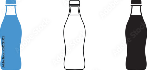 Colorful soda bottles on white background