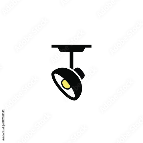 spotlight, track lighting, ceiling light, yellow bulb, black fixture