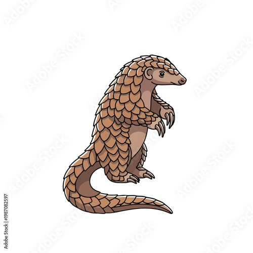 Pangolin standing on hind legs with claws outstretched in a threatening posture