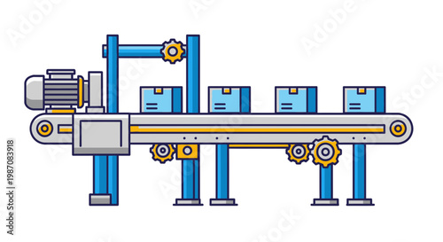 Industrial conveyor belt system machinery.