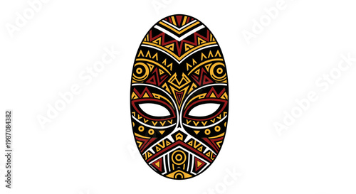 Colorful African Tribal Face Mask Design.
