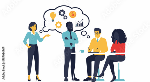 Business people discussing ideas together 1.