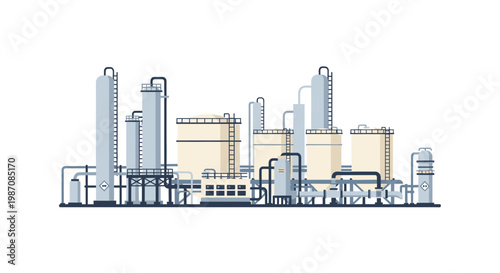 Industrial Factory Facility with Buildings.