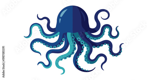 Blue Octopus Tentacles Ocean Creature Deep.