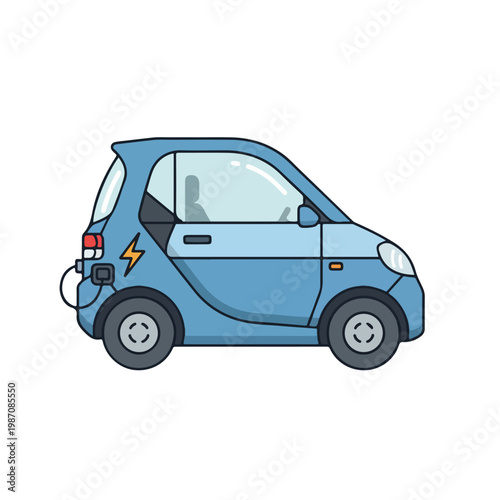 Electric car being charged with a plug