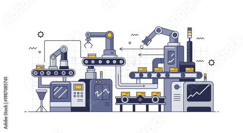 Industrial robotic factory automation equipment.