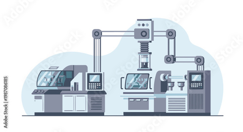 Industrial robotic assembly line machine 1.
