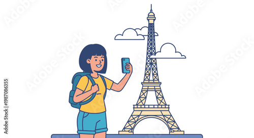 Woman taking photo with smartphone.