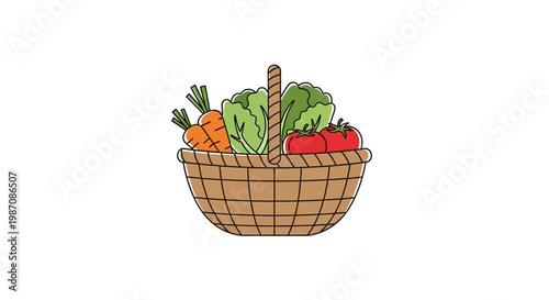 Fresh Vegetables in a Basket.