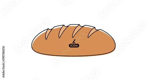 Freshly baked crusty bread loaf.